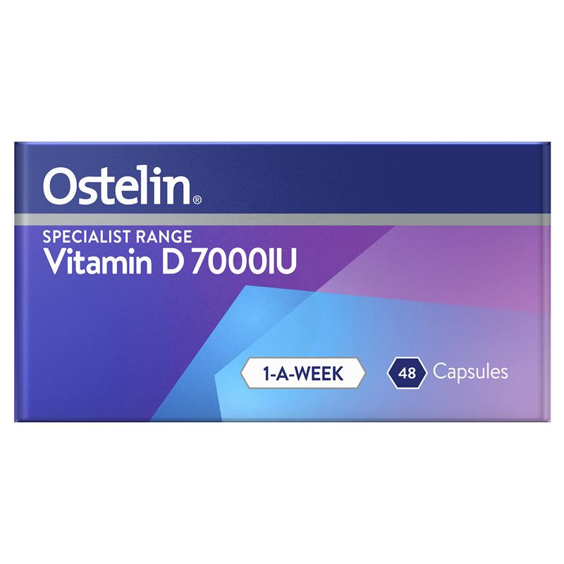 Load image into Gallery viewer, Ostelin Vitamin D 7000IU 1-A-Week 48 Capsules (S3)
