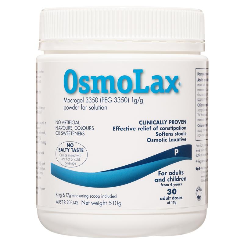 Load image into Gallery viewer, OsmoLax Laxative Powder 30 Dose 510g - Macrogol Constipation Relief with No Salty Taste, Flavour Free &amp; Salt Free
