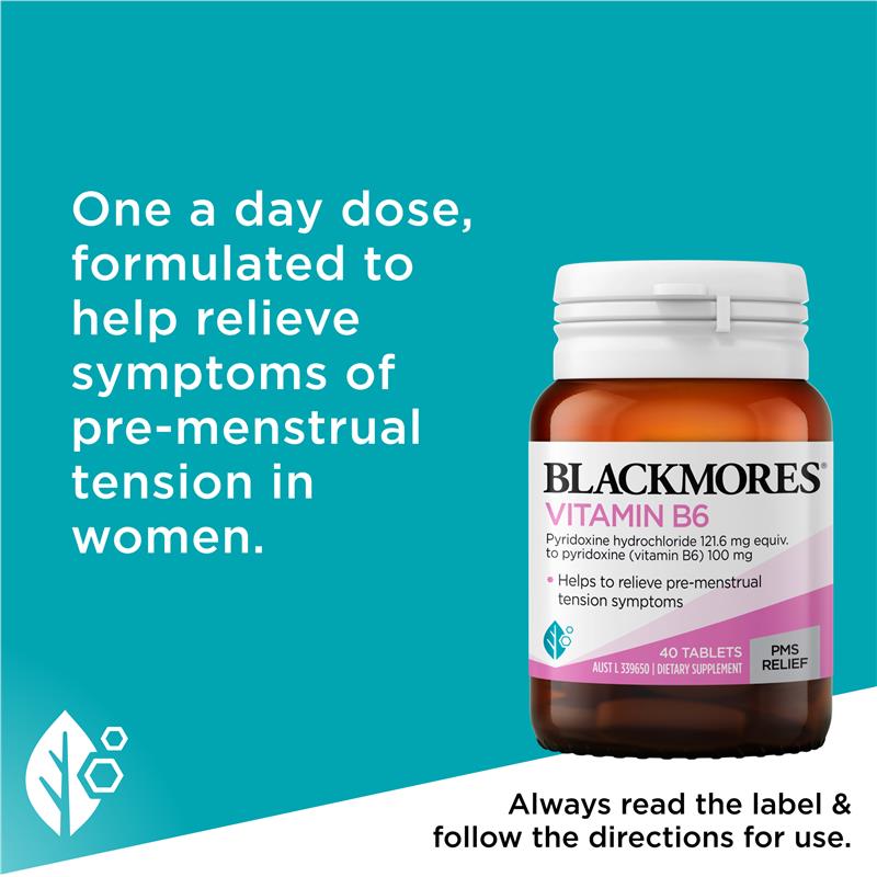 Load image into Gallery viewer, Blackmores Vitamin B6 100mg 40 Tablets
