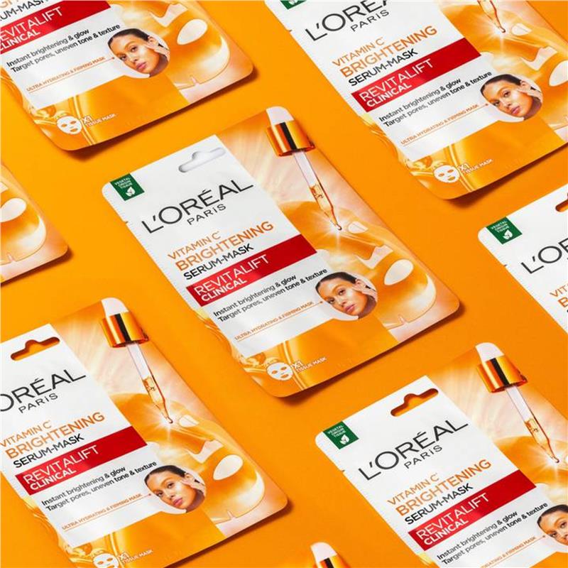 Load image into Gallery viewer, L'Oreal Paris Revitalift Clinical Vitamin C Brightening Serum Sheet Mask
