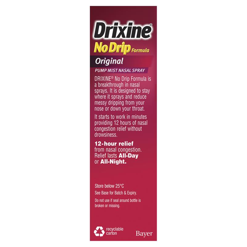 Load image into Gallery viewer, Drixine 12 Hour Relief No Drip Original Nasal Spray 15ml
