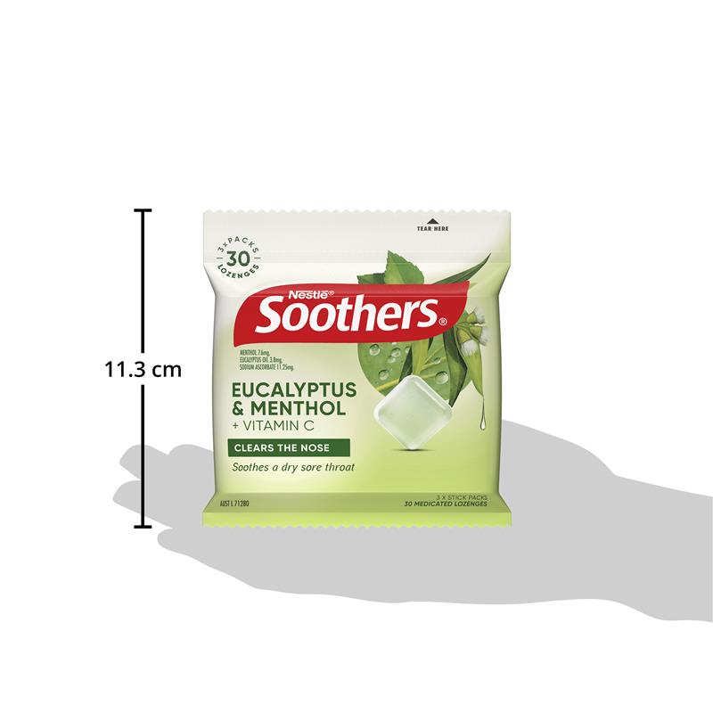 Load image into Gallery viewer, Soothers Eucalyptus &amp; Menthol 3x10 Lozenge Multipack
