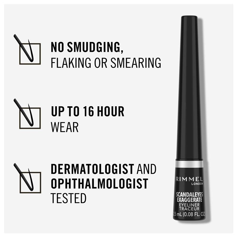 Load image into Gallery viewer, Rimmel Liquid Exaggerate Eye Liner 100% Black
