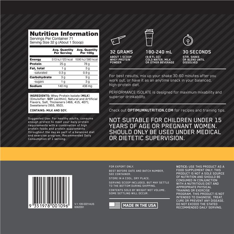 Load image into Gallery viewer, Optimum Nutrition Isolate Vanilla Softserve 2.27kg

