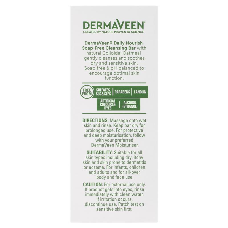 Load image into Gallery viewer, DermaVeen Daily Nourish Soap-Free Cleansing Bar for Dry &amp; Sensitive Skin 115g
