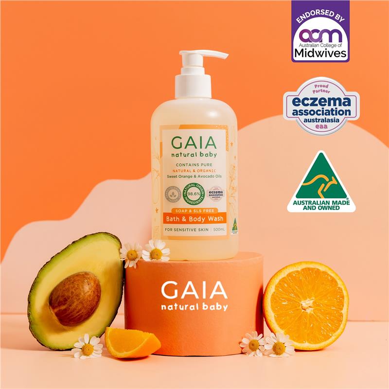Load image into Gallery viewer, Gaia Natural Baby Bath &amp; Body Wash 500ml Pump
