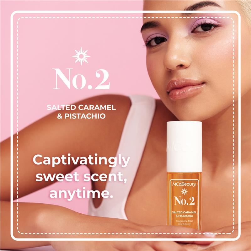 Load image into Gallery viewer, MCoBeauty Salted Caramel &amp; Pistachio No. 2 Fragrance Hair &amp; Body Mist 90ml
