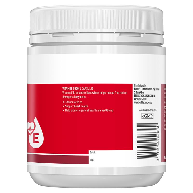 Load image into Gallery viewer, Healthy Care Vitamin E 500IU 200 Capsules
