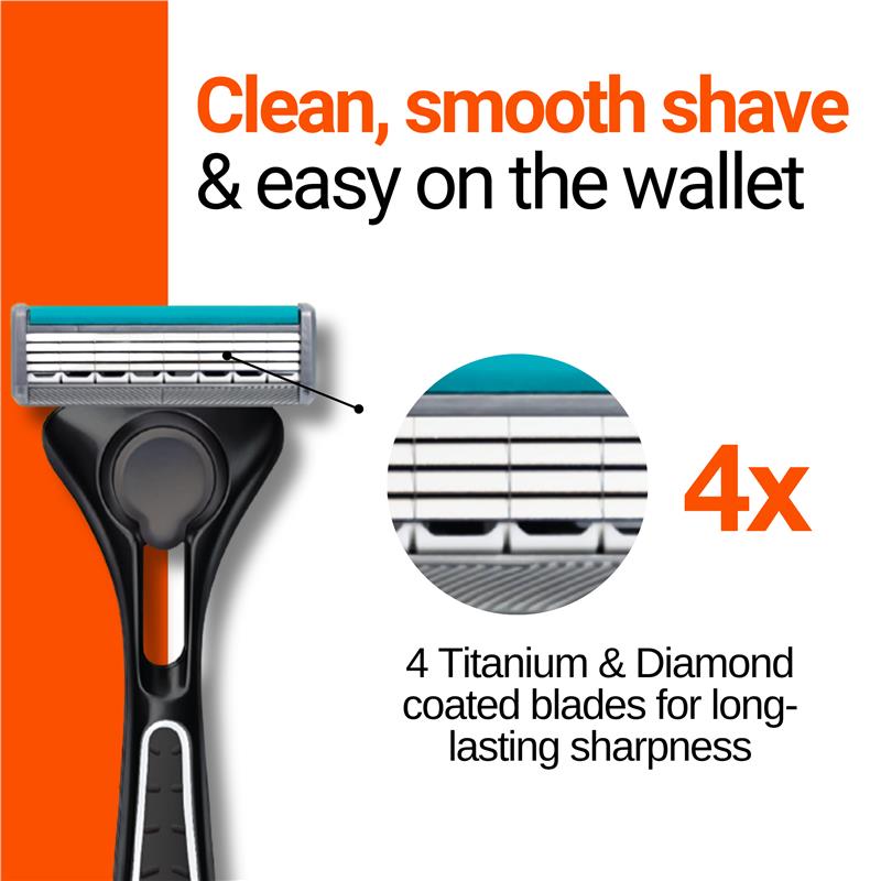 Load image into Gallery viewer, Schick Quattro 4 Titanium Mens Refill Razor Blades 4pk
