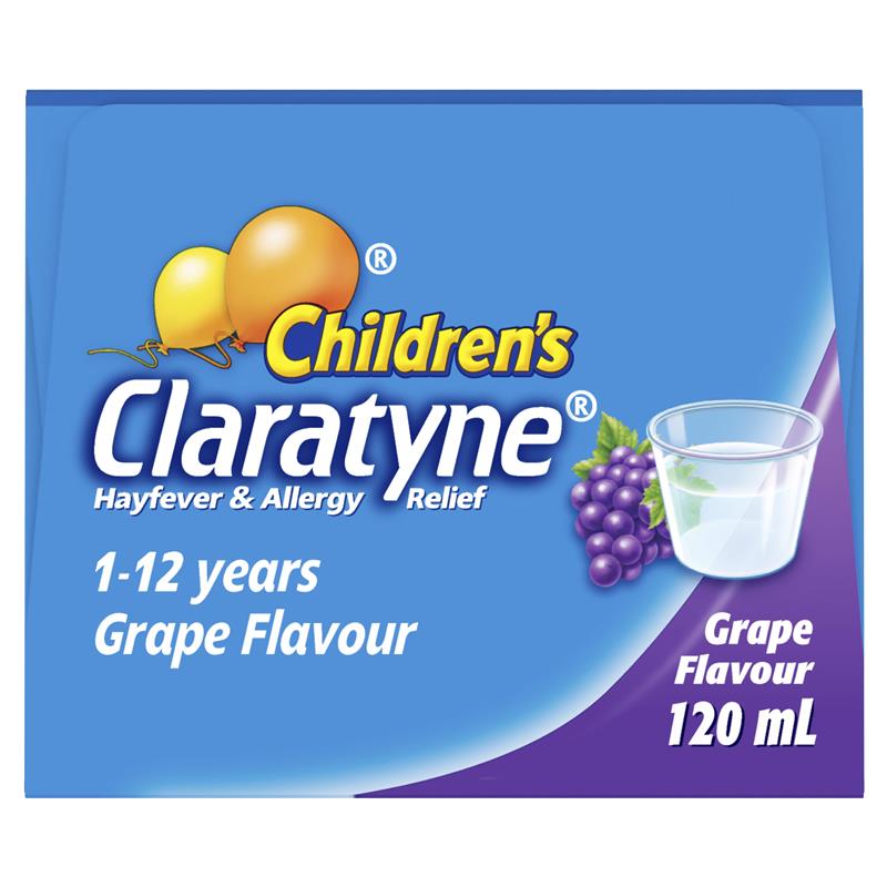 Load image into Gallery viewer, Children's Claratyne Allergy &amp; Hayfever Relief Syrup For Kids Grape Flavour 120mL

