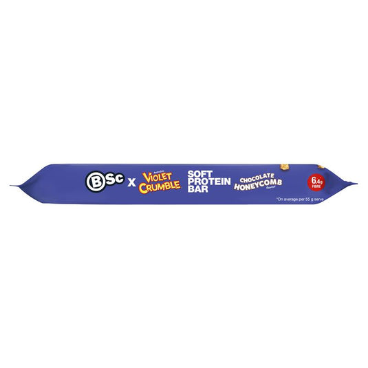BSc x Violet Crumble Soft Protein Bar Chocolate Honeycomb 55g
