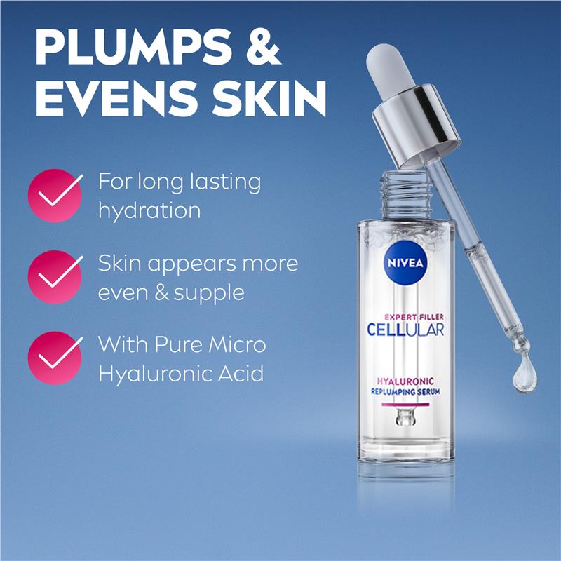 Load image into Gallery viewer, NIVEA Cellular Filler Expert Replumping Hyaluronic Serum 30Ml
