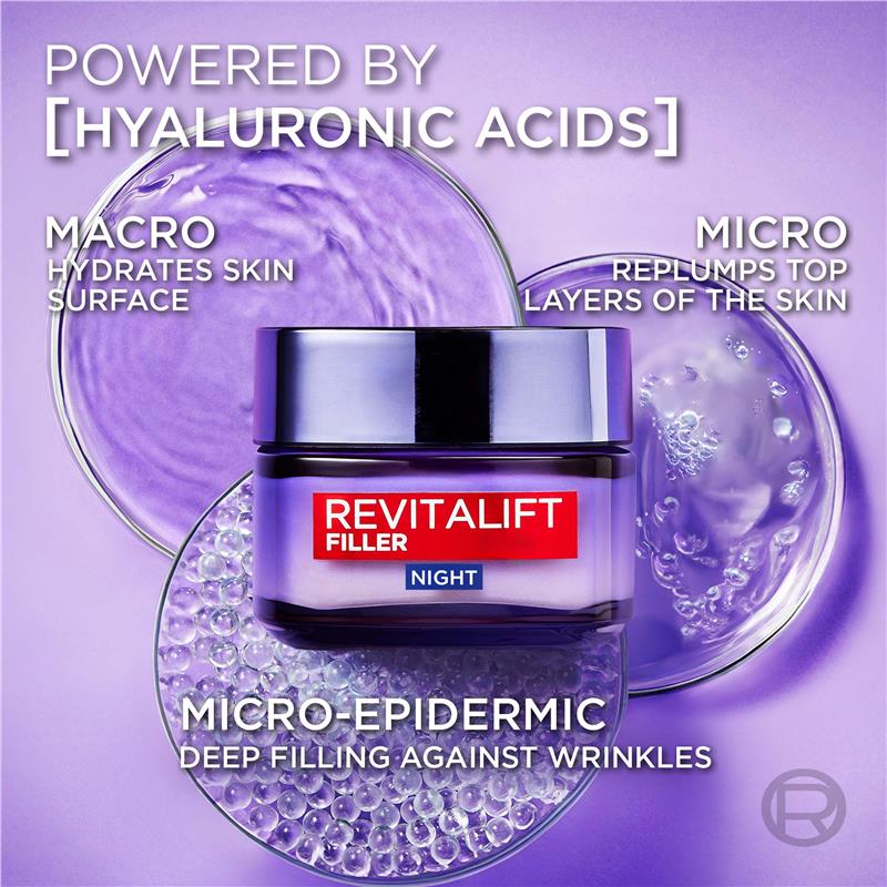 Load image into Gallery viewer, L'Oreal Paris Revitalift Filler [HA] Night Moisturiser 50ml

