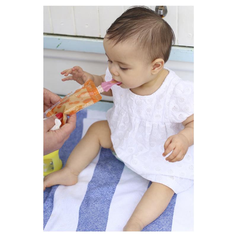 Load image into Gallery viewer, Cherub Baby Universal Food Pouch Spoons Orange &amp; Pink 2 Pack
