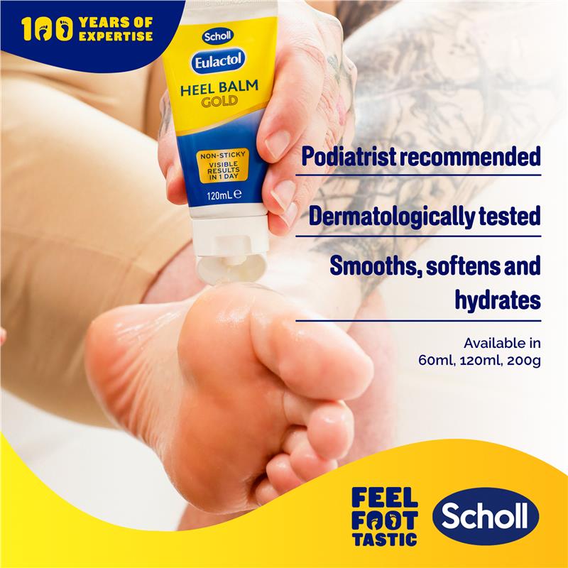Load image into Gallery viewer, Scholl Eulactol Foot Heel Balm Gold 120ml - Rough Dry or Cracked Skin
