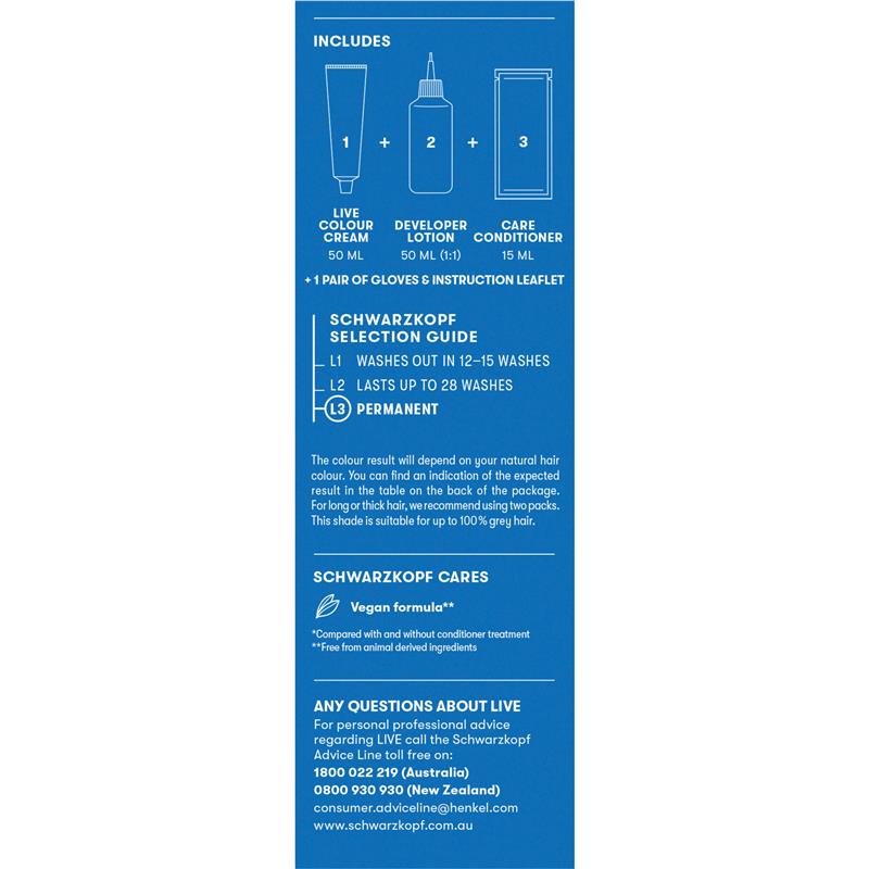 Load image into Gallery viewer, Schwarzkopf Live Colour Permanent 3.0 Dark Brown

