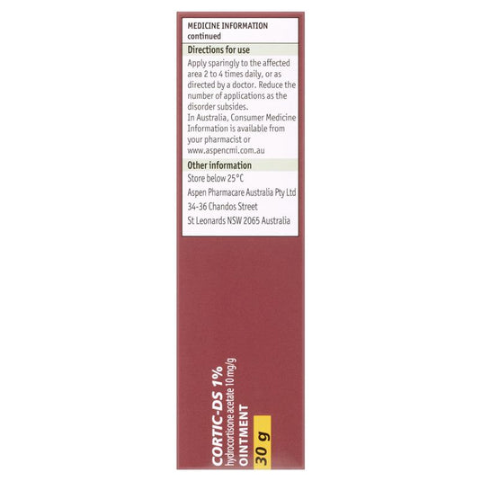 Cortic DS Ointment 1% 30g - Hydrocortisone (S3)