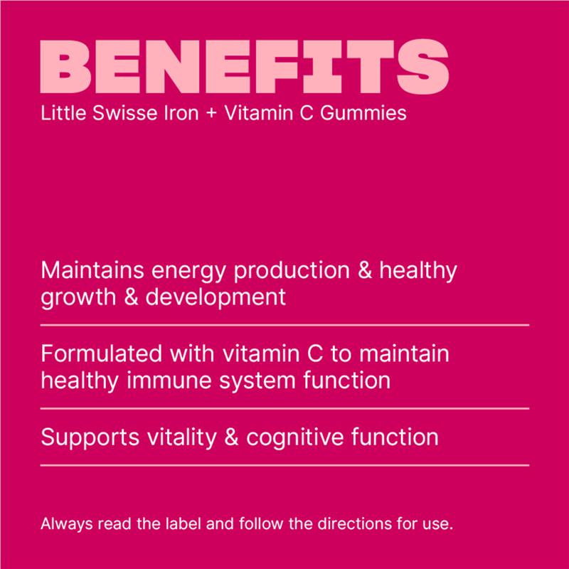 Load image into Gallery viewer, Little Swisse Iron + Vit C Gummies 40 Pack
