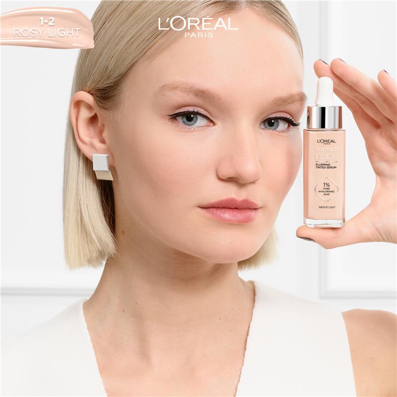 Load image into Gallery viewer, L'Oreal Paris True Match Nude Plumping Tinted Serum 1-2 Rosy Light
