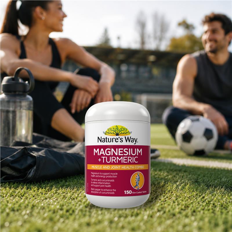 Load image into Gallery viewer, Nature's Way Magnesium + Turmeric 150 Tablets New Formula
