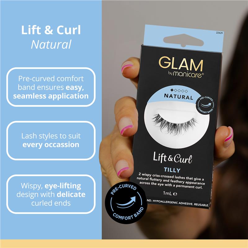 Load image into Gallery viewer, Glam By Manicare Lift &amp; Curl Tilly Lashes Natural
