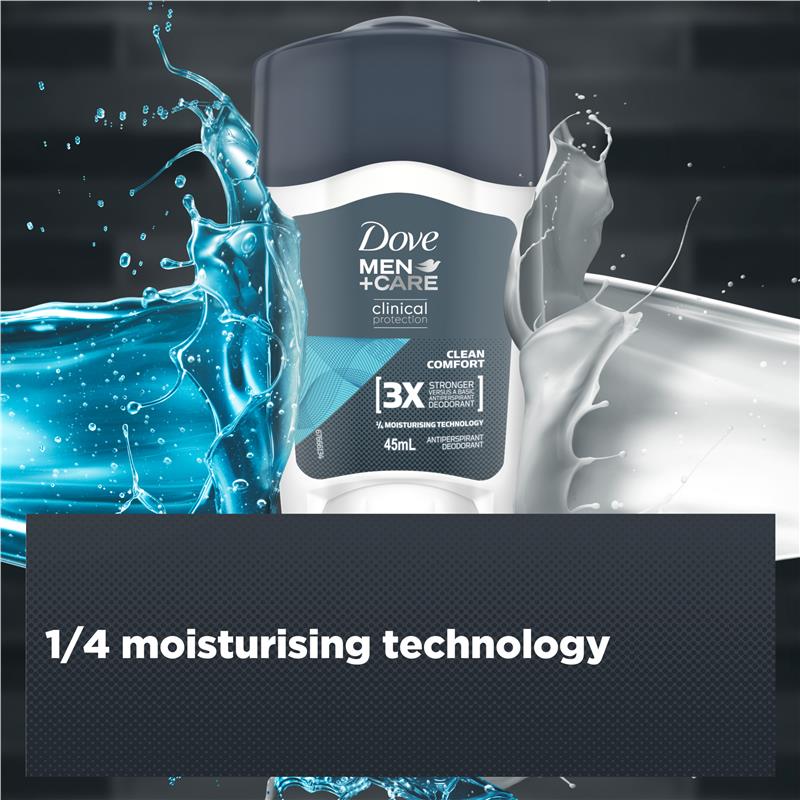 Load image into Gallery viewer, Dove for Men Clinical Protection Antiperspirant Deodorant Clean Comfort 45ml
