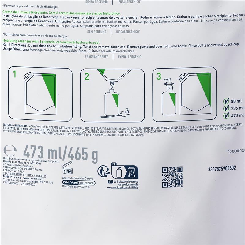 Load image into Gallery viewer, CeraVe Hydrating Cleanser Eco-Recharge Refill 473ml
