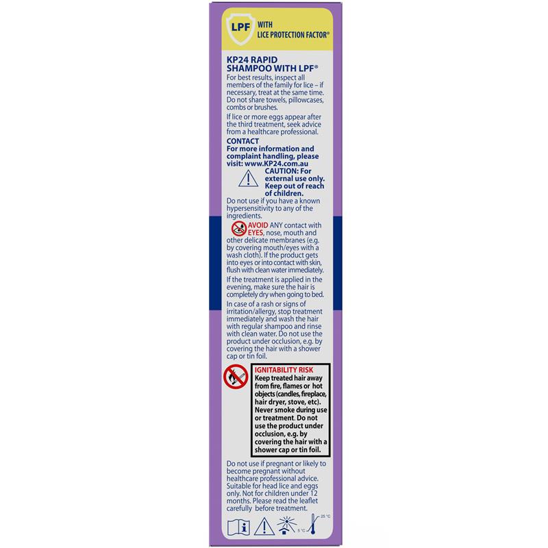 Load image into Gallery viewer, KP24 Rapid 15 Minute Head Lice/Nit Shampoo with Lice Protection Factor 100ml with Comb
