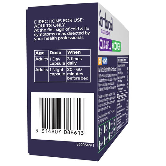 Sambucol Cold & Flu + Cough Day & Night 24 Capsules