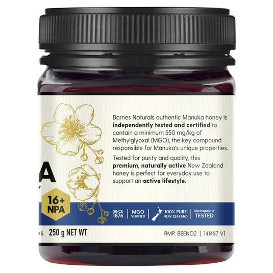 Barnes Naturals New Zealand Manuka Honey 250g MGO 550+