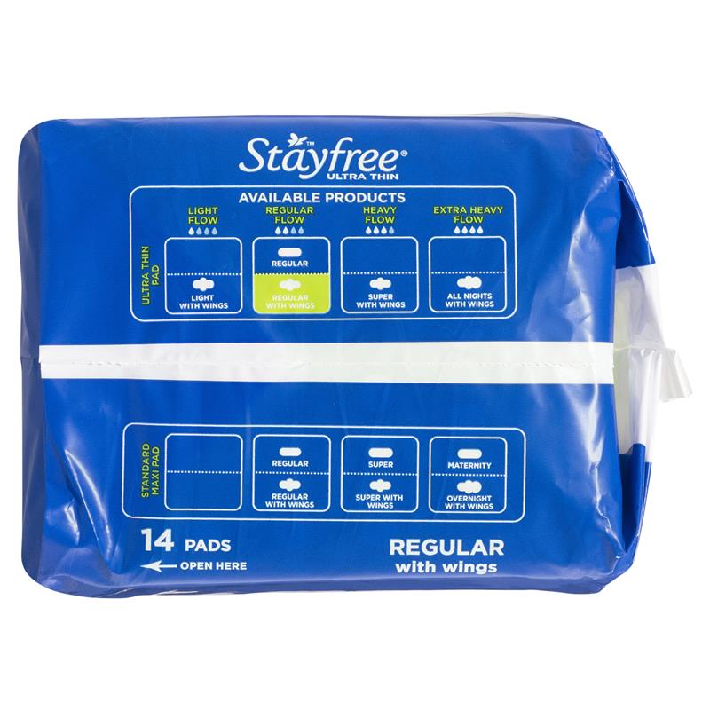 Load image into Gallery viewer, Stayfree Ultra Thin Regular Sanitary Pads With Wings 14 Pack
