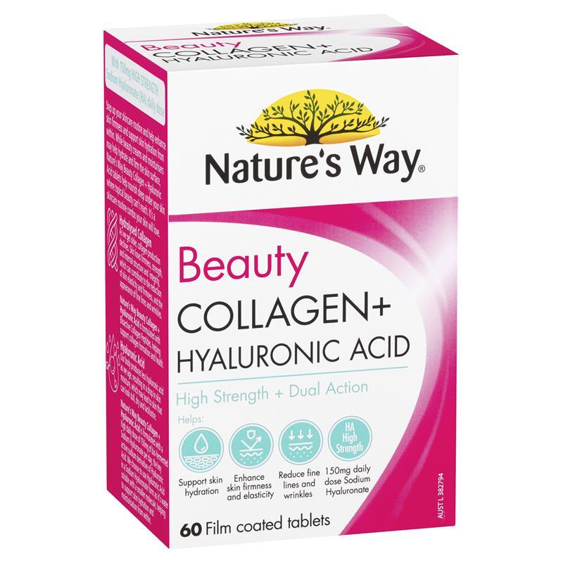 Load image into Gallery viewer, Nature's Way Beauty Collagen + Hyaluronic Acid 60 Capsules
