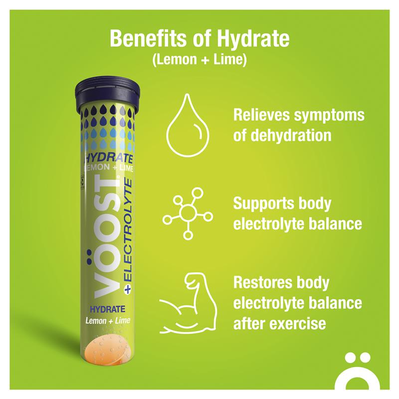 Load image into Gallery viewer, Voost Hydrate Lemon + Lime Effervescent Tablets 20 Pack
