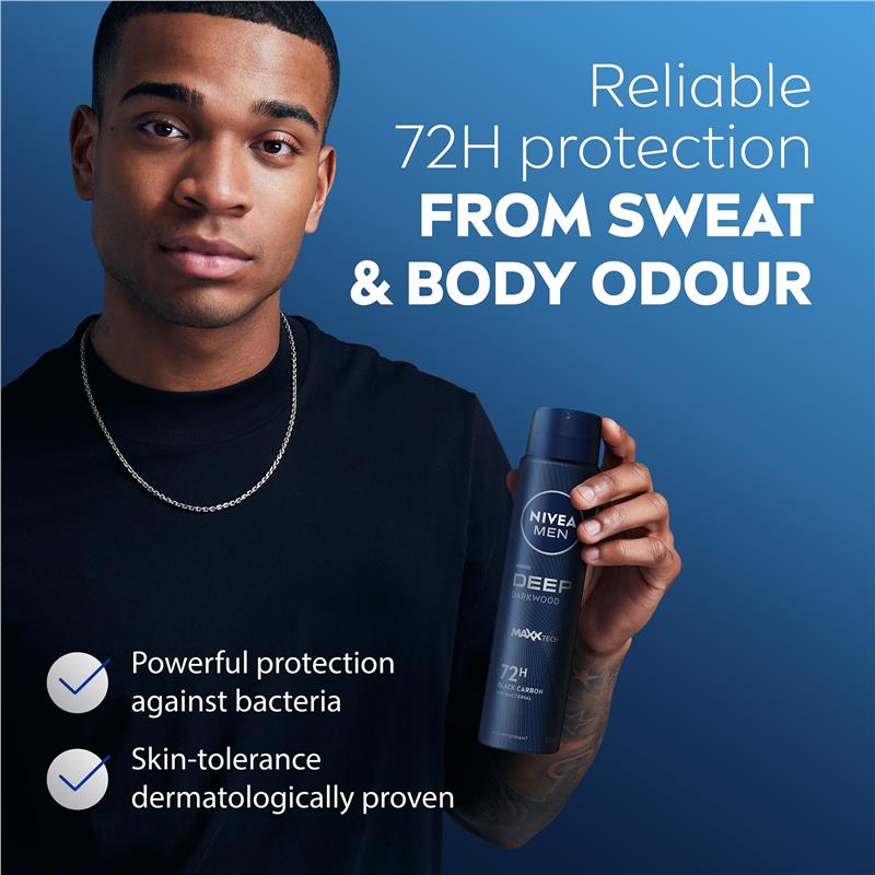 Load image into Gallery viewer, NIVEA MEN Deep Aerosol Deodorant 72H Protection 250ml
