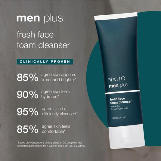 Natio Mens Plus Fresh Face Foam Cleanser 100ml