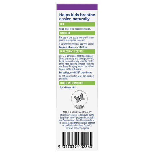 Fess Childrens Nasal Spray 20ml Twin Pack Exclusive Size