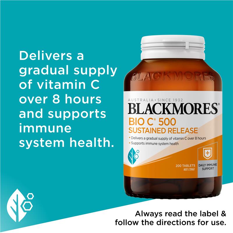 Load image into Gallery viewer, Blackmores Bio C Sustained Release 500mg 200 Tablets
