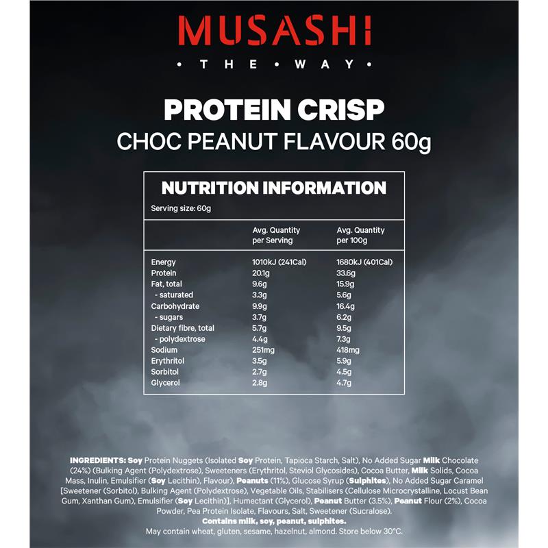 Load image into Gallery viewer, Musashi Protein Crisp Bar Choc Peanut 60g
