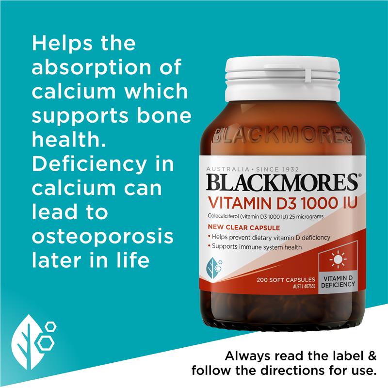 Load image into Gallery viewer, Blackmores Vitamin D3 1000IU 200 Capsules
