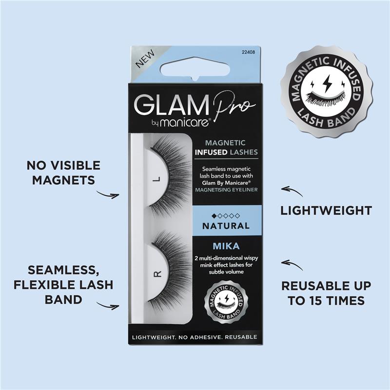 Load image into Gallery viewer, Glam By Manicare Pro Magnetic Infused Mika Lashes Natural
