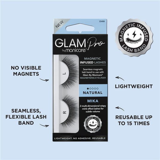 Glam By Manicare Pro Magnetic Infused Mika Lashes Natural