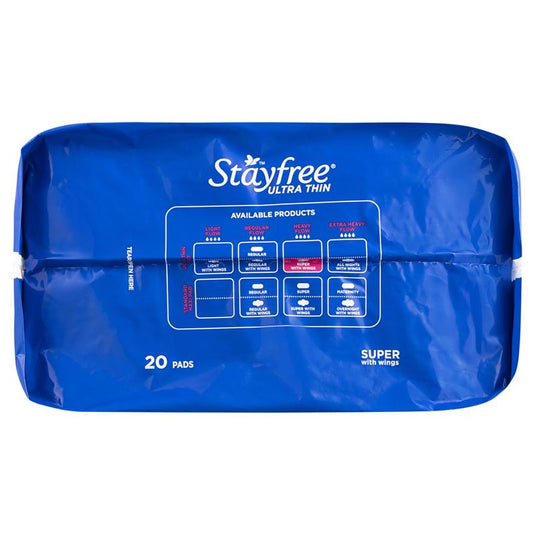 Stayfree Ultra Thin Super Sanitary Pads With Wings 20 Pack