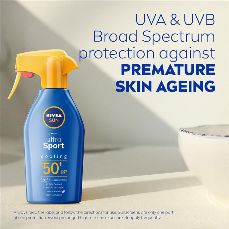 Load image into Gallery viewer, NIVEA Sun Ultra Sport Cooling SPF50+ Sunscreen Trigger 300ml
