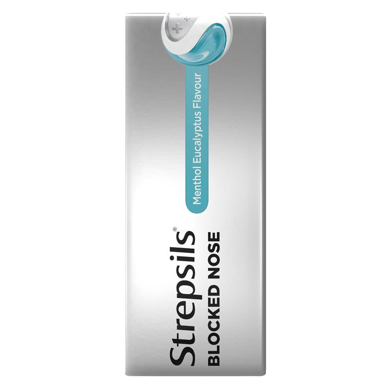 Load image into Gallery viewer, Strepsils Plus Blocked Nose Relief Throat Lozenges Menthol Eucalyptus 36 Pack
