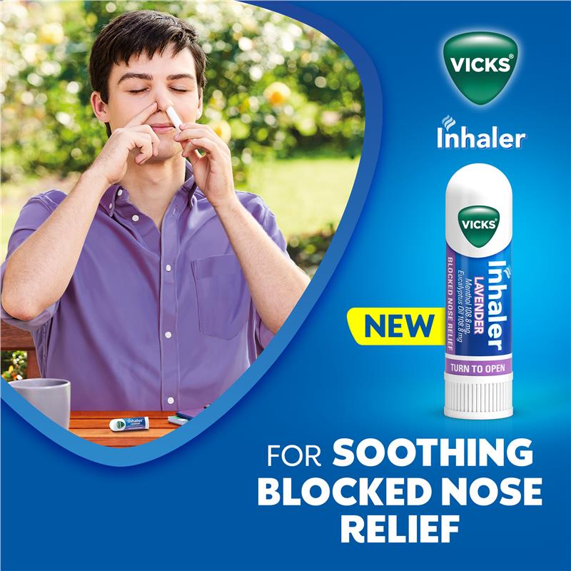 Load image into Gallery viewer, Vicks Inhaler Lavender Nasal Decongestant 0.5ml
