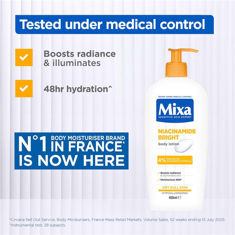 Load image into Gallery viewer, Mixa Niacinamide Bright Body Lotion 250ml
