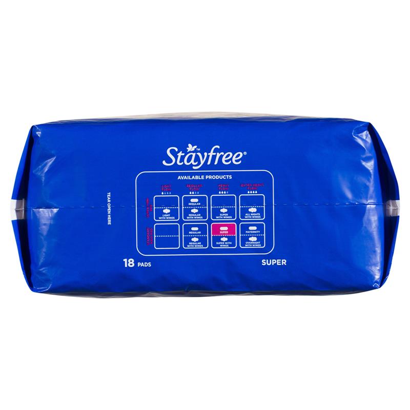 Load image into Gallery viewer, Stayfree Super Pads 18 Pack
