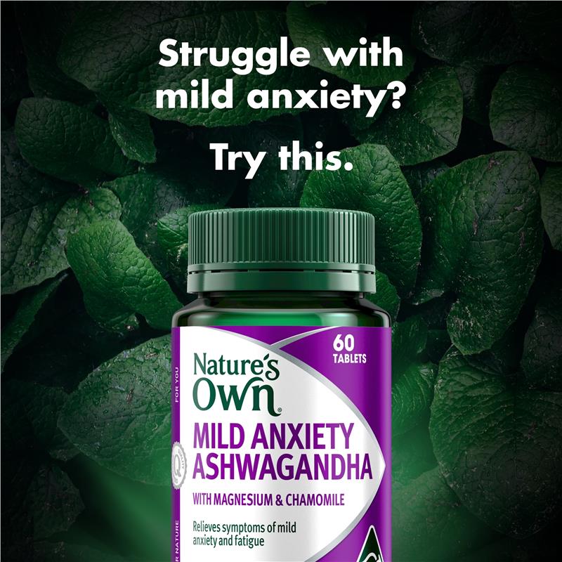 Load image into Gallery viewer, Nature's Own Mild Anxiety Ashwagandha 60 Tablets
