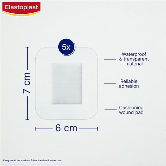 Elastoplast Waterproof Dressing XL 6x7cm 5 Pack