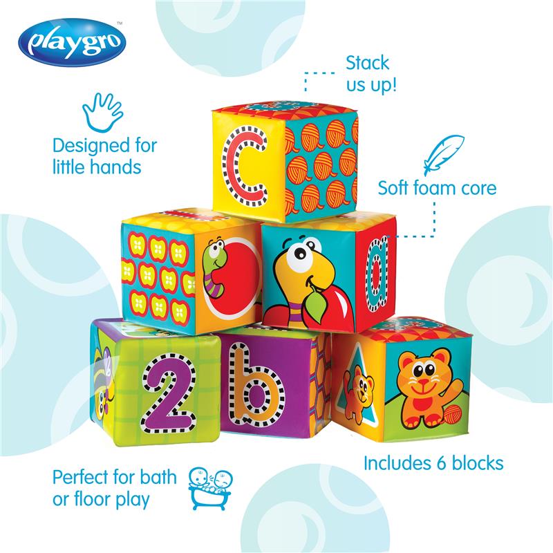 Load image into Gallery viewer, Playgro Splash and Learn Bath Soft Blocks 6 Pack

